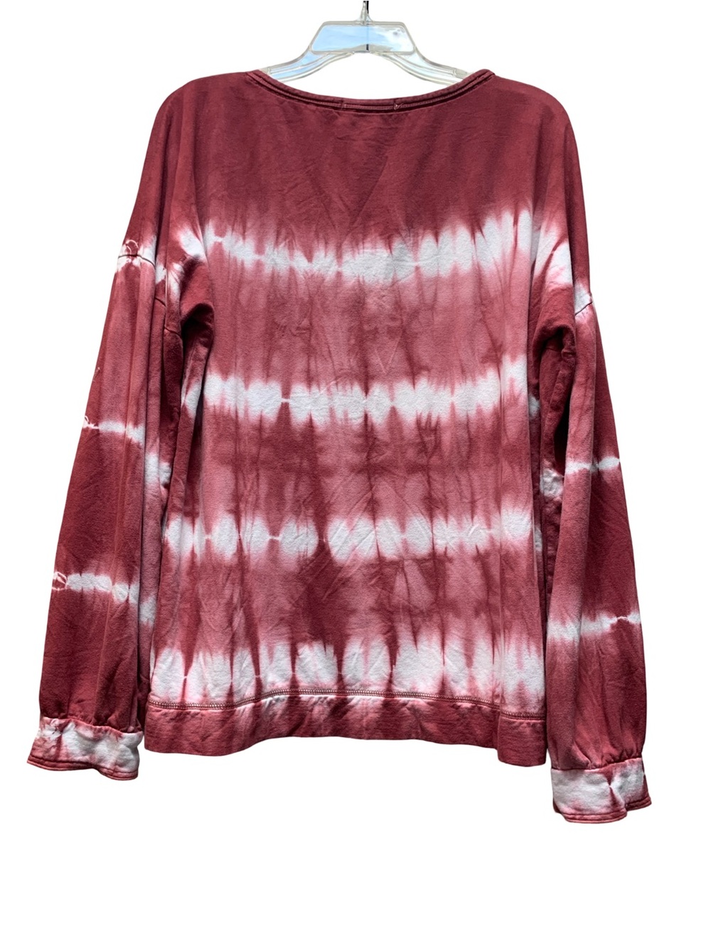 Knox Rose Burgundy and White Tie-Dye Crewneck Sweatshirt